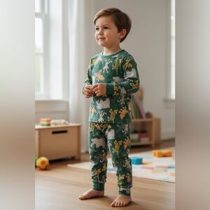Animal Adventure Kids Pajama Set - Green (4-5 yr old)